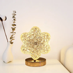 The Flair Store™ Crystal Diamond Table Lamp, Night Stand Light for Bedroom, Living Room (Flower Shape)