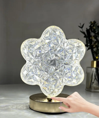 The Flair Store™ Crystal Diamond Table Lamp, Night Stand Light for Bedroom, Living Room (Flower Shape)