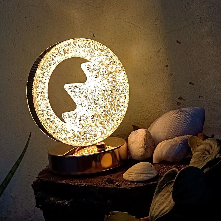 The Flair Store™ Crystal Diamond Table Lamp, Night Light for Bedroom, Living Room (Mountain Shape)