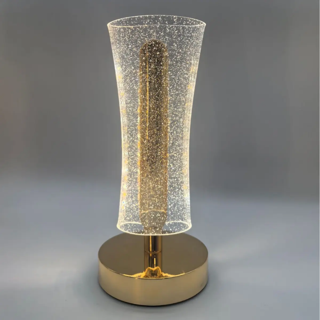 The Flair Store™ Frosted Glitter Crystal Table Lamp, Luxury Home Decor, Best for Gifting
