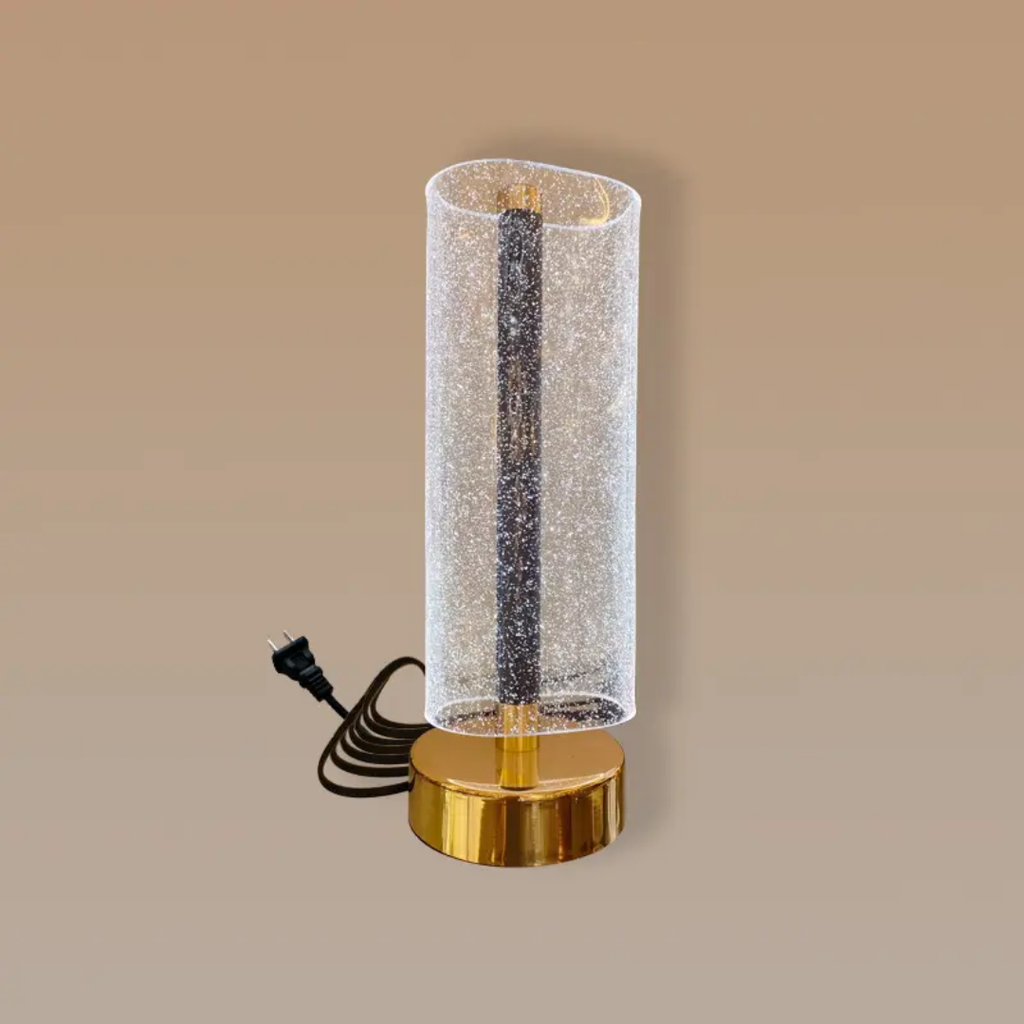 The Flair Store™ Frosted Glitter Crystal Table Lamp, Luxury Home Decor, Best for Gifting