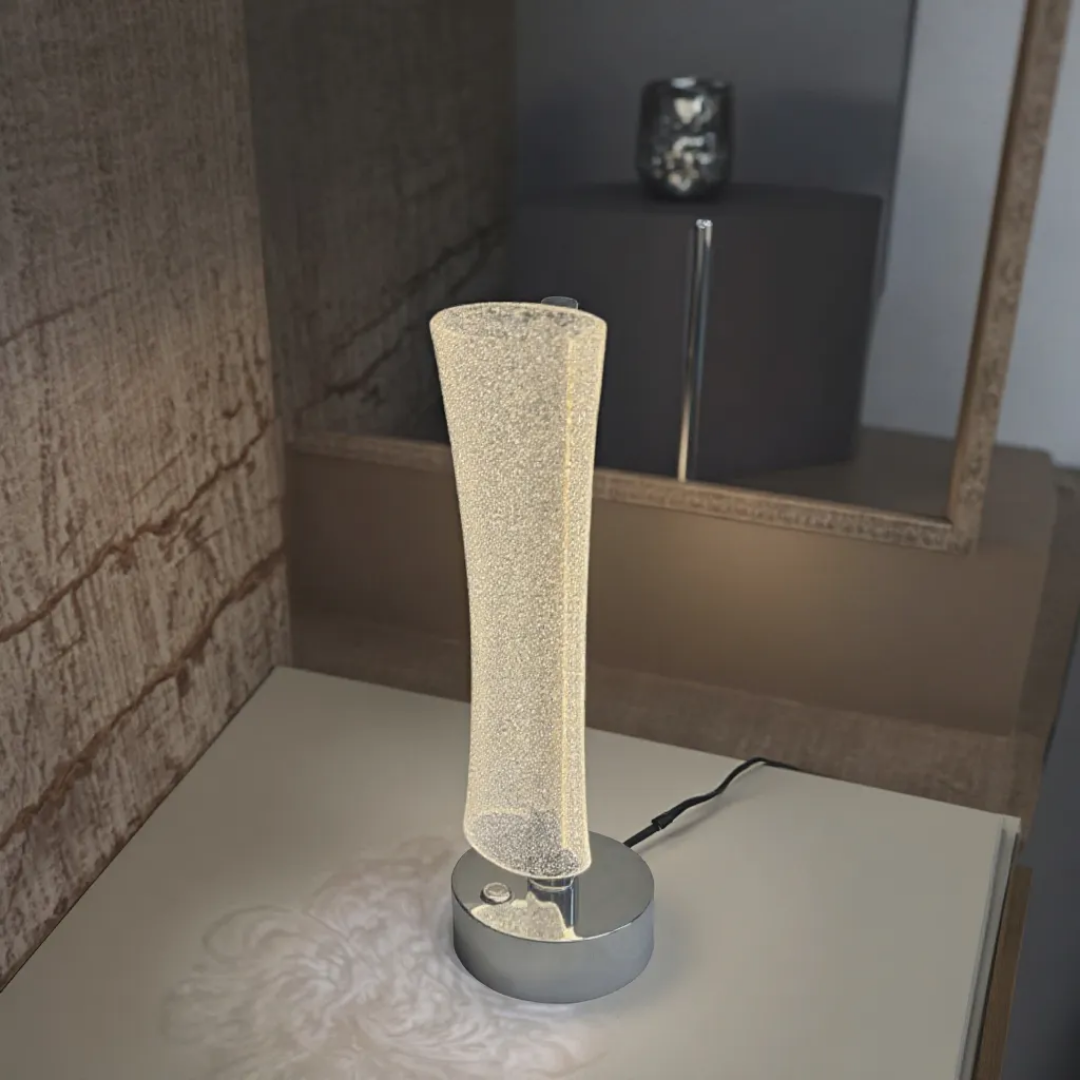 The Flair Store™ Frosted Glitter Crystal Table Lamp, Luxury Home Decor, Best for Gifting