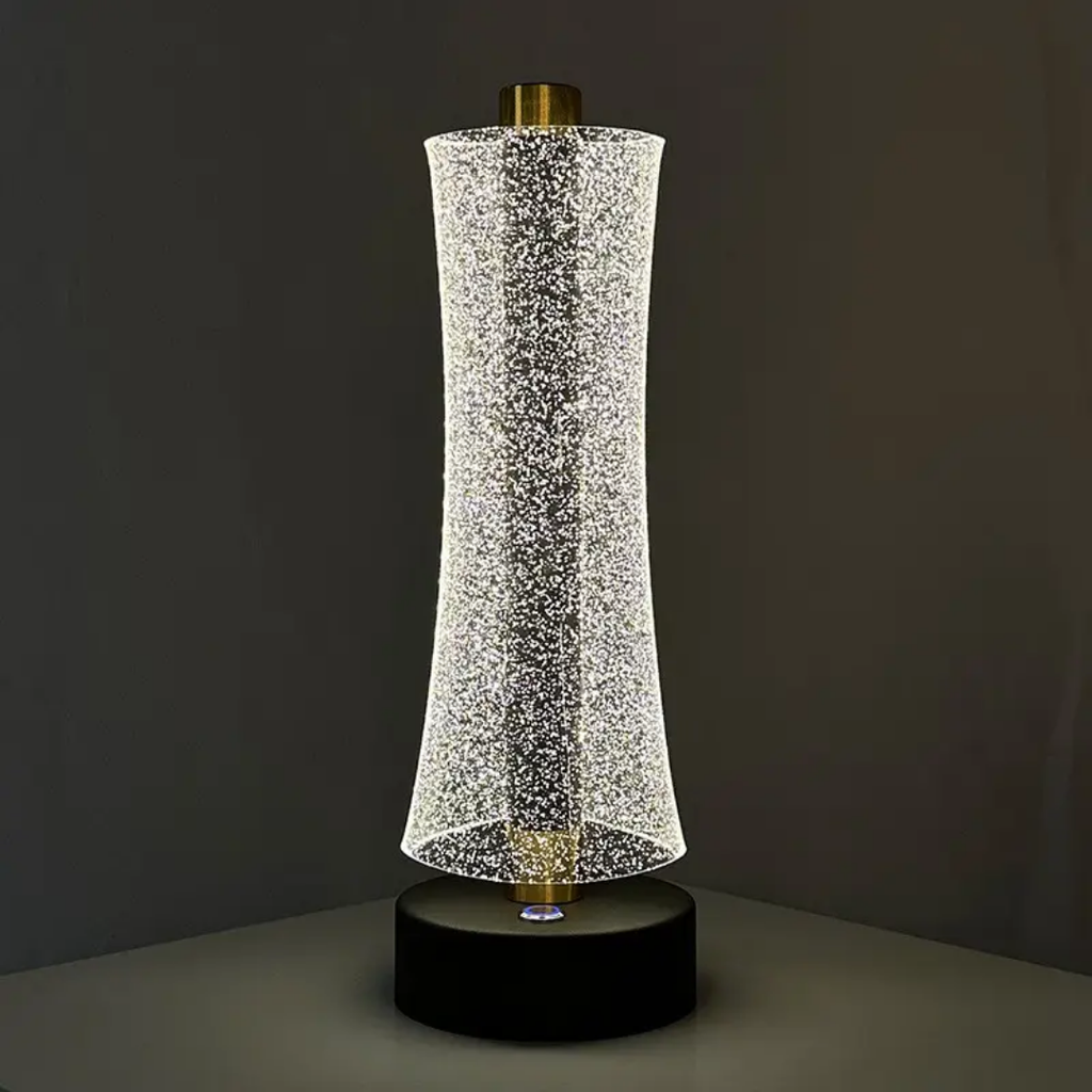 The Flair Store™ Frosted Glitter Crystal Table Lamp, Luxury Home Decor, Best for Gifting