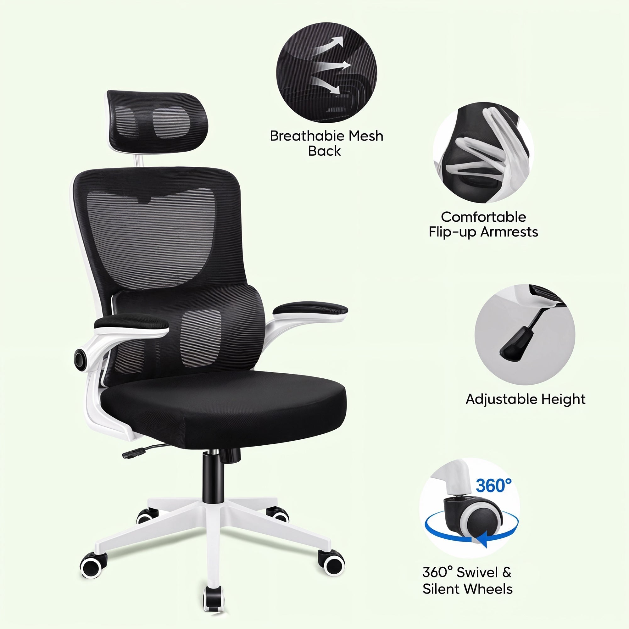 Mesh Office Chair with Head Support Chair for Optimal Comfort while working