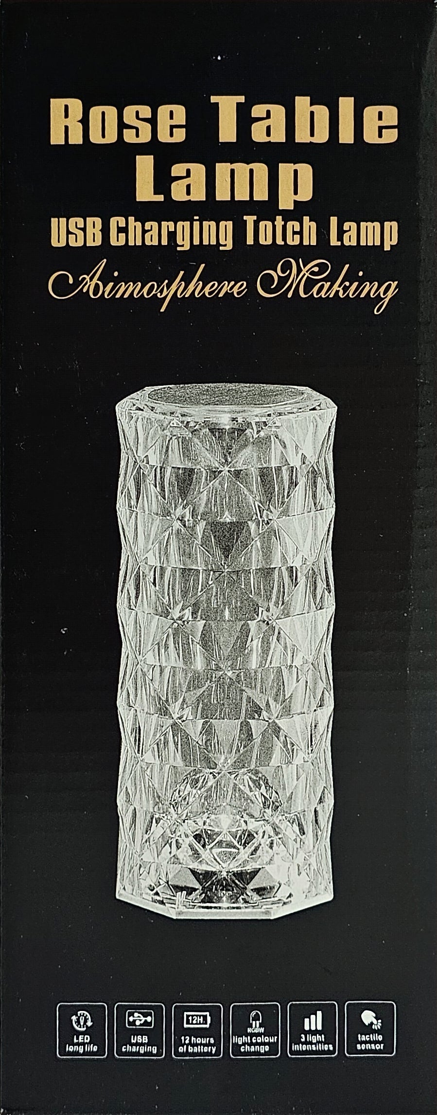 The Flair Store™ Crystal Lamp,16 Color Changing Rose Diamond Table Lamp, USB Rechargeable Touch control & Remote Control – A Touch of Elegance & Romance