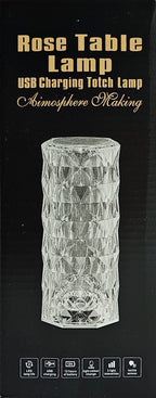 The Flair Store™ Crystal Lamp,16 Color Changing Rose Diamond Table Lamp, USB Rechargeable Touch control & Remote Control – A Touch of Elegance & Romance