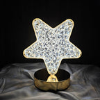 The Flair Store™ Crystal Diamond Table Lamp, Touch Control, 3 Way Dimmable, USB Rechargeable, Night Stand Light for Bedroom, Living Room 3-Modes LED Light (STAR)