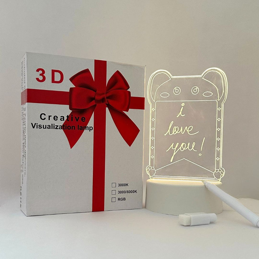 The Flair Store™ 3D Creative Writing Visualization Lamp Message Board Smart USB Greetings LED Lamp