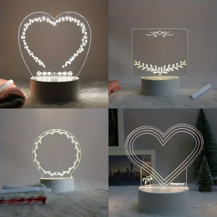 The Flair Store™ 3D Creative Writing Visualization Lamp Message Board Smart USB Greetings LED Lamp