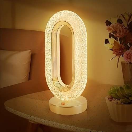 The Flair Store™ Oval Crystal Diamond Table Lamp, Touch Control, 3 Way Dimmable (TALL OVAL SHAPE)
