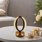 The Flair Store™ Crystal Diamond Table Lamp, Touch Control, 3 Way Dimmable, USB Rechargeable for Bedroom, Living Room (Oval Shape)