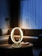 The Flair Store™ Crystal Diamond Table Lamp, Touch Control, 3 Way Dimmable, USB Rechargeable for Bedroom, Living Room (Oval Shape)