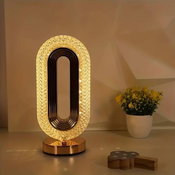 The Flair Store™ Oval Crystal Diamond Table Lamp, Touch Control, 3 Way Dimmable (TALL OVAL SHAPE)