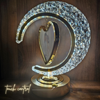 The Flair Store™ Half Moon Crystal LED Light  with Heart Shape Photo Frame| Valentines Gift| Anniversary Gift | 3Level Brightness | USB Powered | Touch Control.