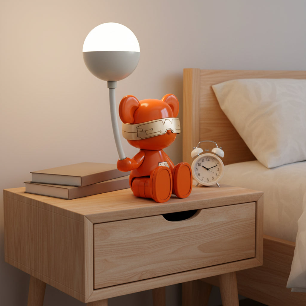 The Flair Store™ Teddy with Balloon LED Desk Lamp, Decorative Study Lamp for Kids Room, Adjustable Legs, Best for Gifts