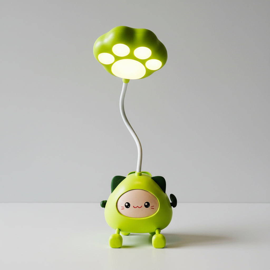The Flair Store™ Cute Cartoon Study Lamp for Kids-Adjustable Neck, with mobile & pen Holder (Pack of 1)