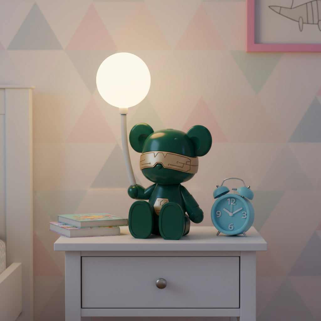 The Flair Store™ Teddy with Balloon LED Desk Lamp, Decorative Study Lamp for Kids Room, Adjustable Legs, Best for Gifts