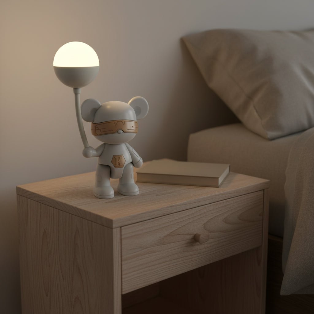 The Flair Store™ Teddy with Balloon LED Desk Lamp, Decorative Study Lamp for Kids Room, Adjustable Legs, Best for Gifts
