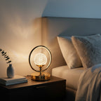 The Flair Store™ Crystal Diamond Round Ring Table Lamp, Night Stand Light for Bedroom, Living Room