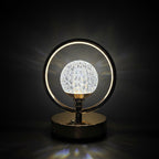 The Flair Store™ Crystal Diamond Round Ring Table Lamp, Night Stand Light for Bedroom, Living Room