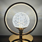 The Flair Store™ Crystal Diamond Round Ring Table Lamp, Night Stand Light for Bedroom, Living Room