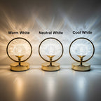 The Flair Store™ Crystal Diamond Round Ring Table Lamp, Night Stand Light for Bedroom, Living Room